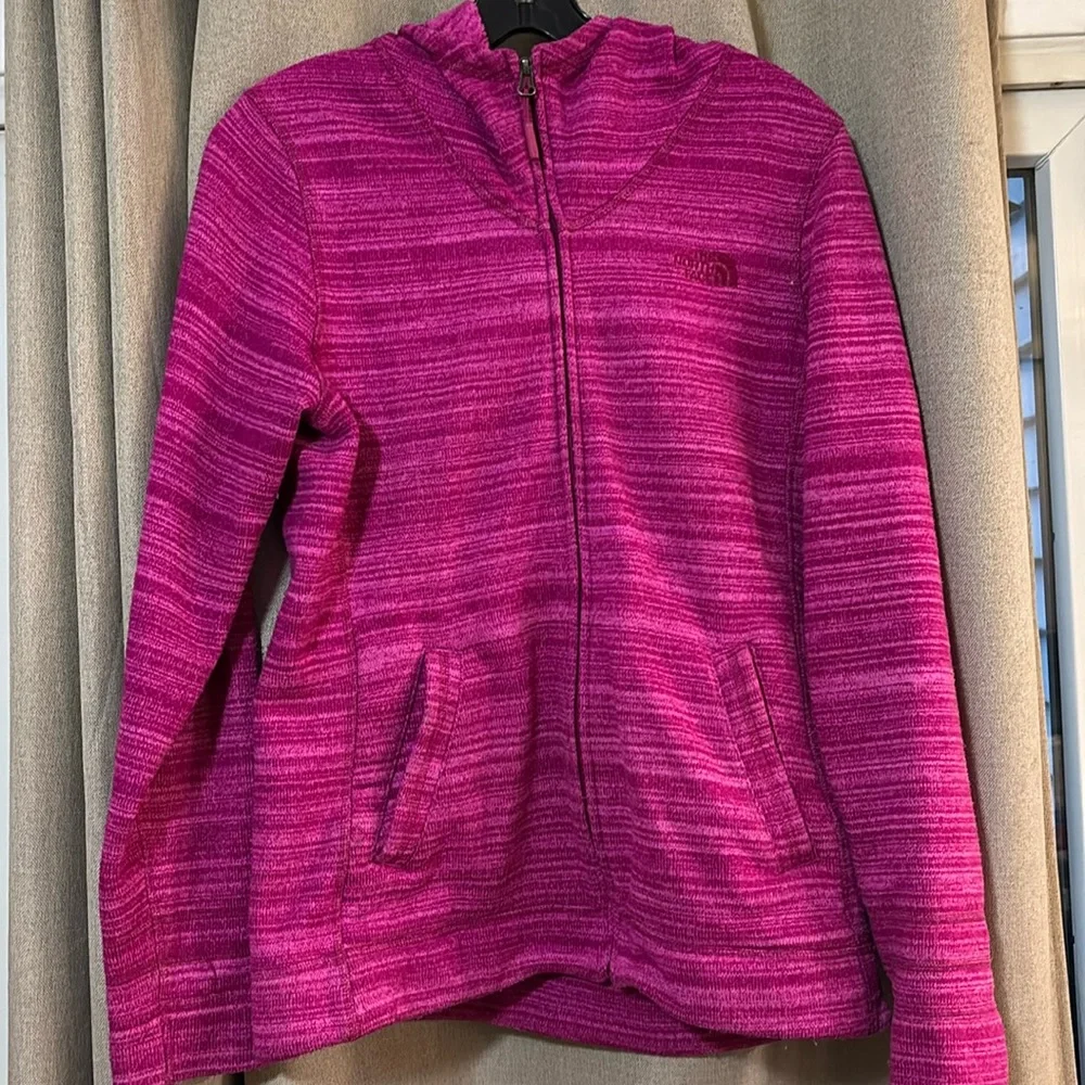North Face hot pink hooded jacked size M